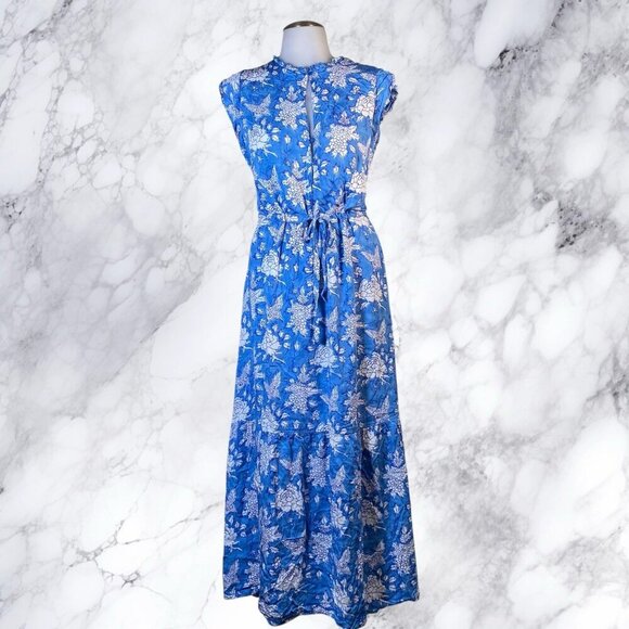 Emerson Fry India Collection Frances 3 Frill Dress - Peace Sky Blue - Picture 2 of 11